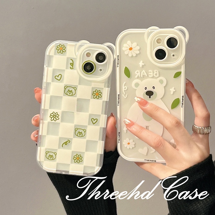 Ốp Điện Thoại Mềm Hình Gấu Đơn Giản Cho iPhone 14 13 12 11 Pro Max SE2020 X XR Xs Max 7 8 Plus
