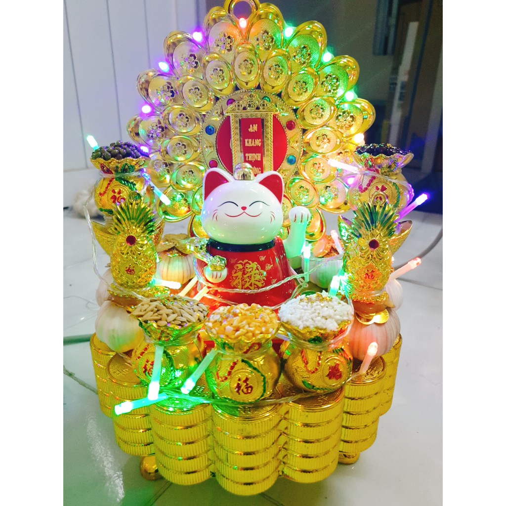 Tháp mèo thần tài có đèn led ( 30x40cm)