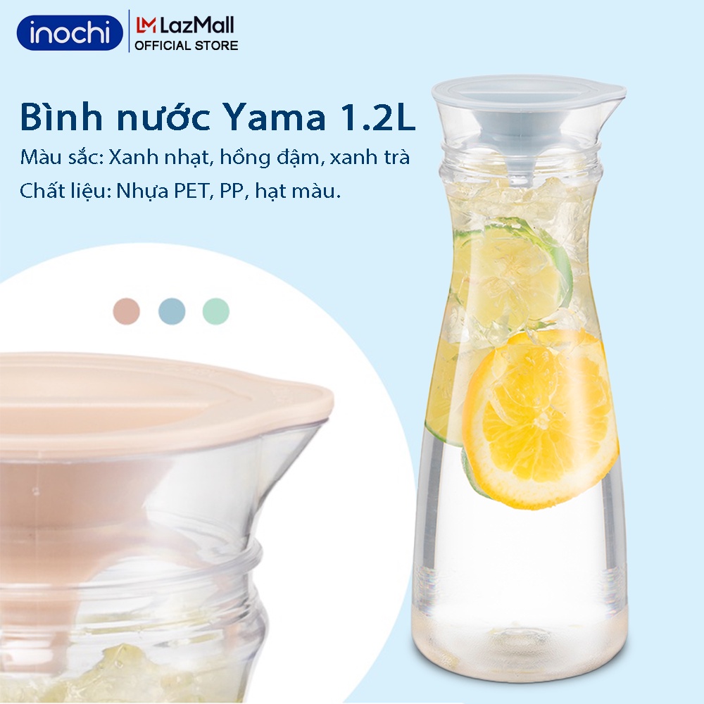 Bình nước Yama inochi 1.2 Lít - Bình nước để bàn  bình nước nhựa nguyên sinh phủ Ag+ kháng khuẩn khử mùi GIÁ SIÊU KM
