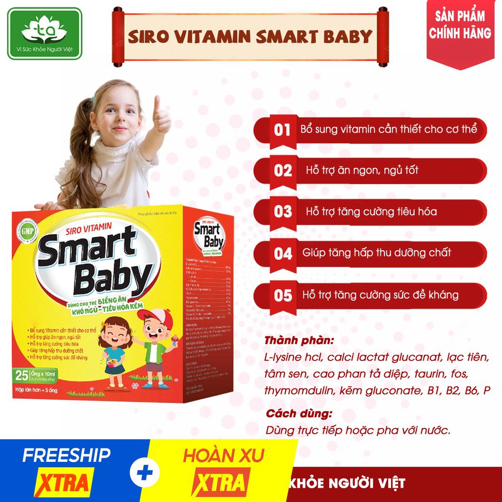 [TÂM AN - CHÍNH HÃNG] Siro Ăn Ngon Ngủ Ngon Vitamin Smart Baby