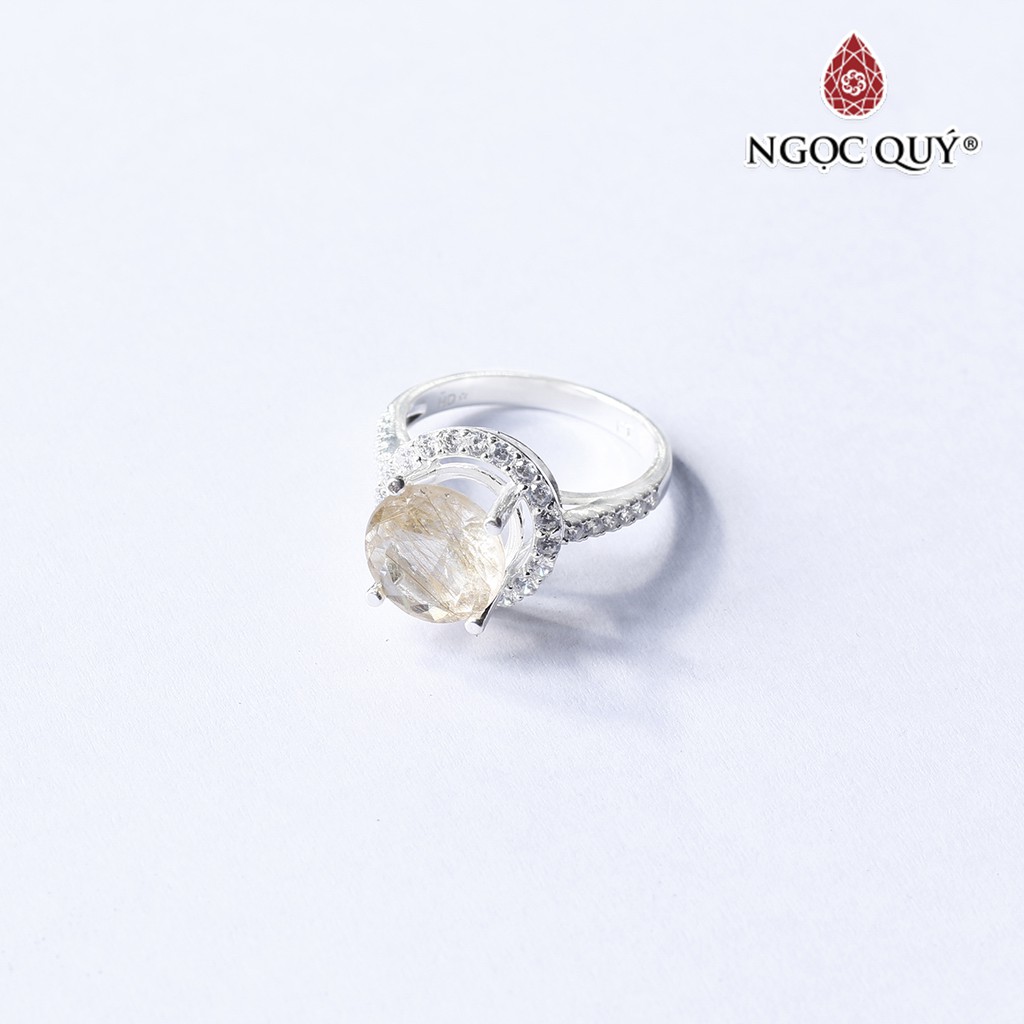 Nhẫn bạc nữ đính TA tóc cao cấp - Ngọc Quý