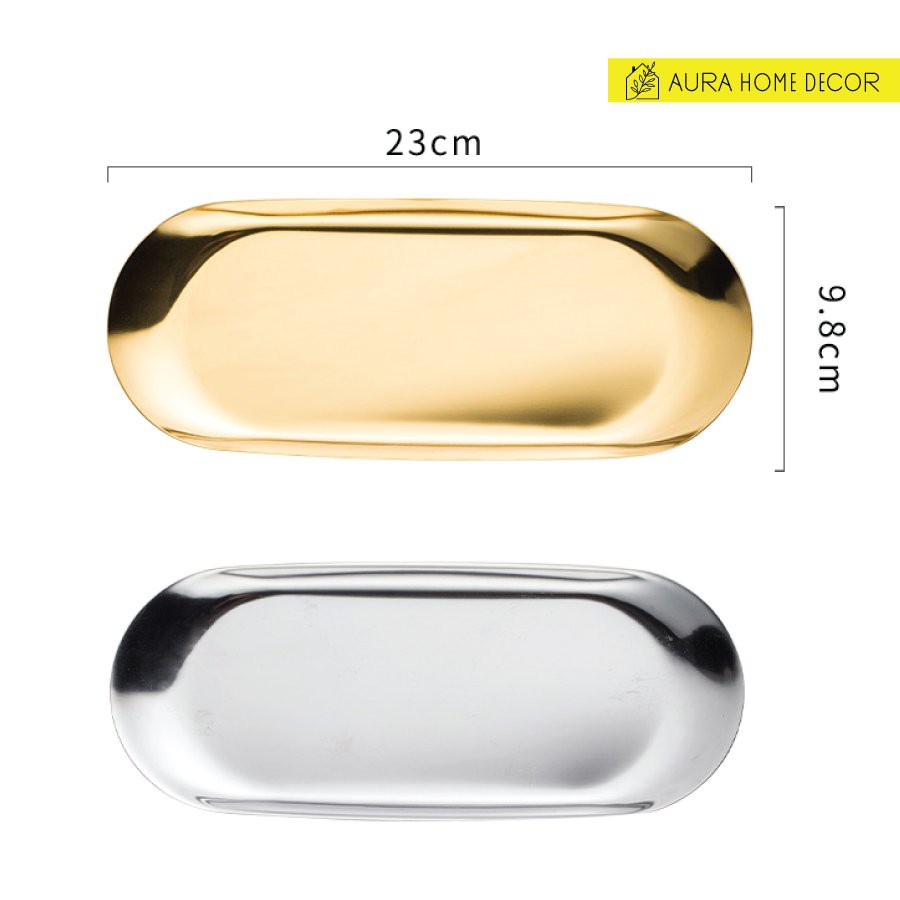 Set đôi lọ đựng nước rửa tay/dầu gội/sữa tắm...kèm khay sang chảnh với 2 màu vàng và bạc. | BigBuy360 - bigbuy360.vn