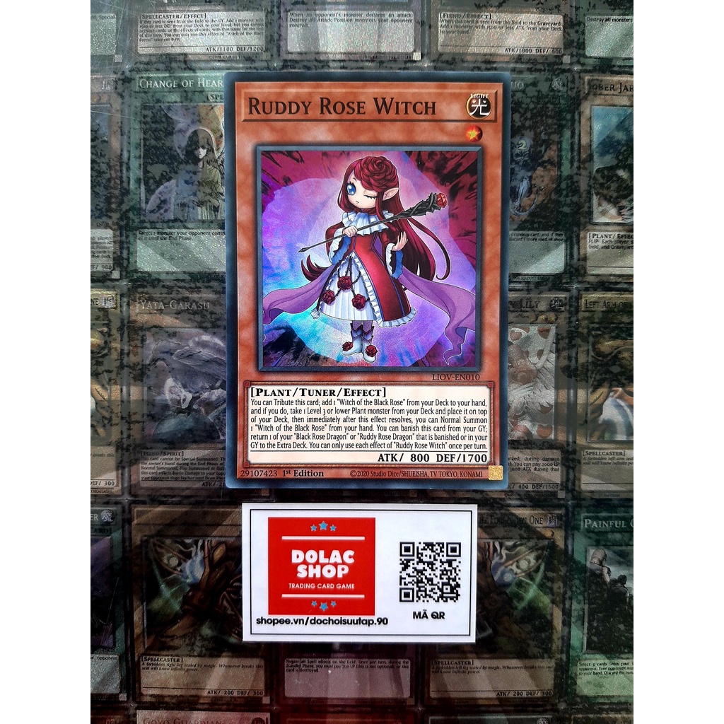 [ ĐỖ LẠC SHOP ]  THẺ BÀI YUGIOH MONSTER Ruddy Rose Witch - LIOV-EN010 - Super Rare 1st Edition