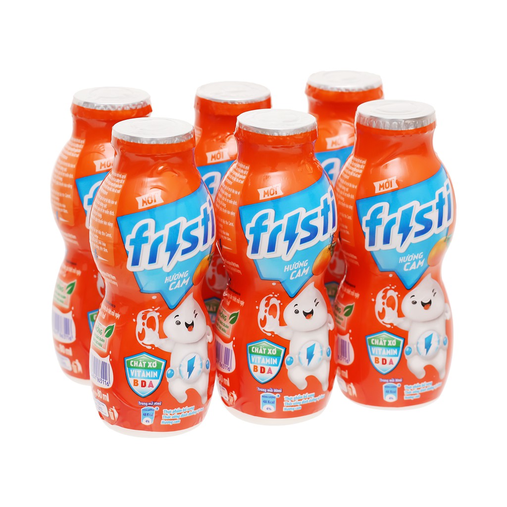 Sữa Chua Uống Fristi 80ml*6 Hộp (Các Vị Cam, Đào, Táo, Dâu)