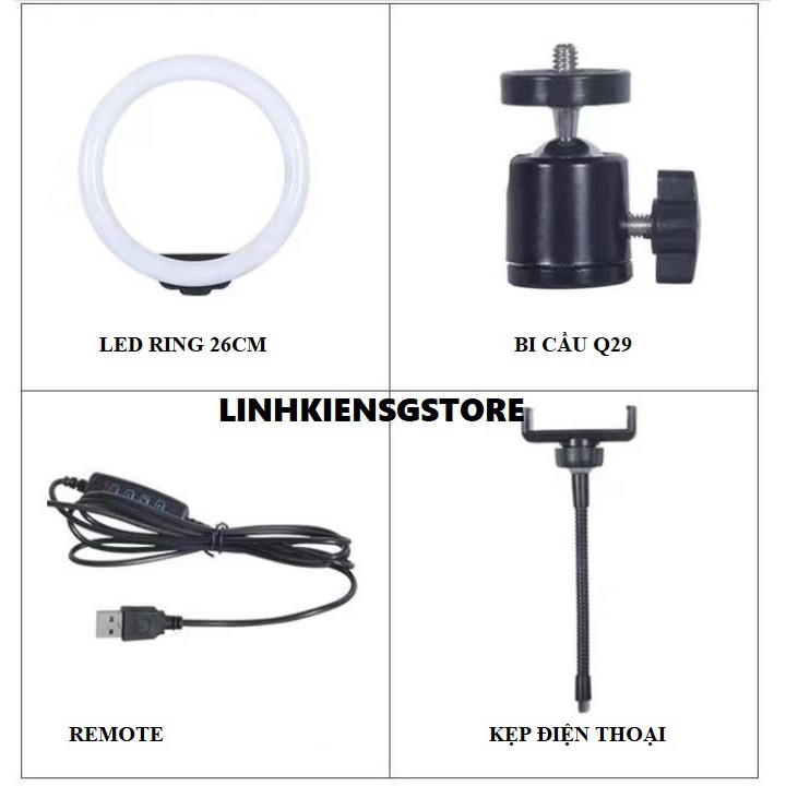 Linh Kiện Đèn LiveStream 26cm Led Ring Phụ Kiện Đèn Live