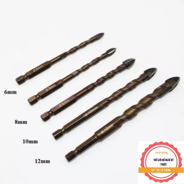 Mũi Khoan Đa Năng Chữ Thập Chân Lục Giác Phi 3mm, 4mm, 5mm, 6mm, 7mm, 8mm, 10mm, 12mm