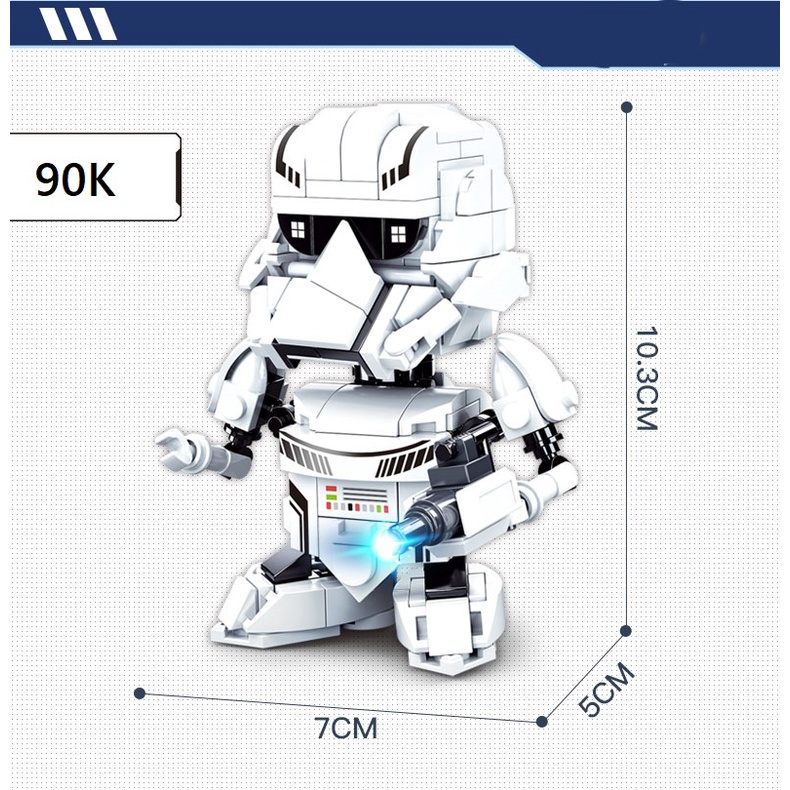 Mô hình đồ chơi lắp ráp xếp hình Lego Star War QBricks Lính Stormtrooper First Oder storm trooper chibi M38 - B0761N