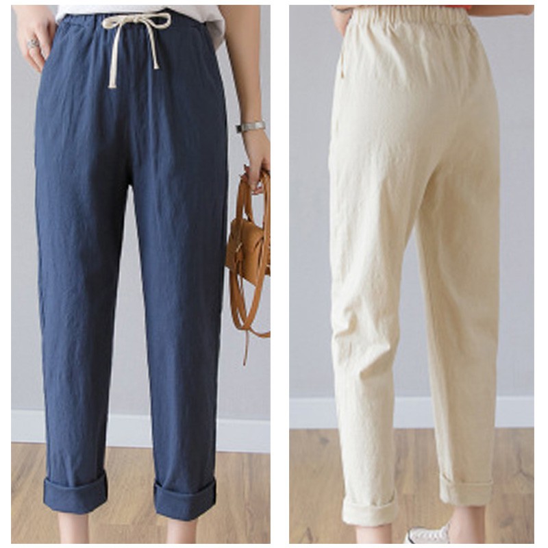 Quần Ống Rộng Vải Cotton Nhiều Màu