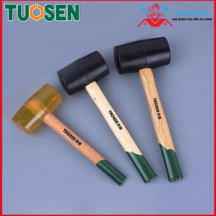 Búa Cao Su Đen 500g Búa cao su cán gỗ TUOSEN