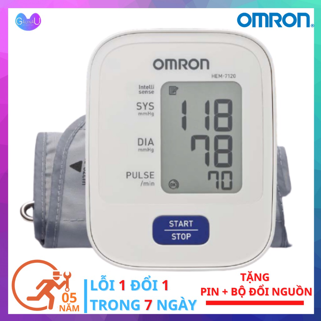 [CHÍNH HÃNG] Máy ĐO HUYẾT ÁP BẮP TAY TỰ ĐỘNG Omron Hem 7120 Đo Chính Xác Nhịp Tim, Huyết Áp Bảo Hành 5 Năm