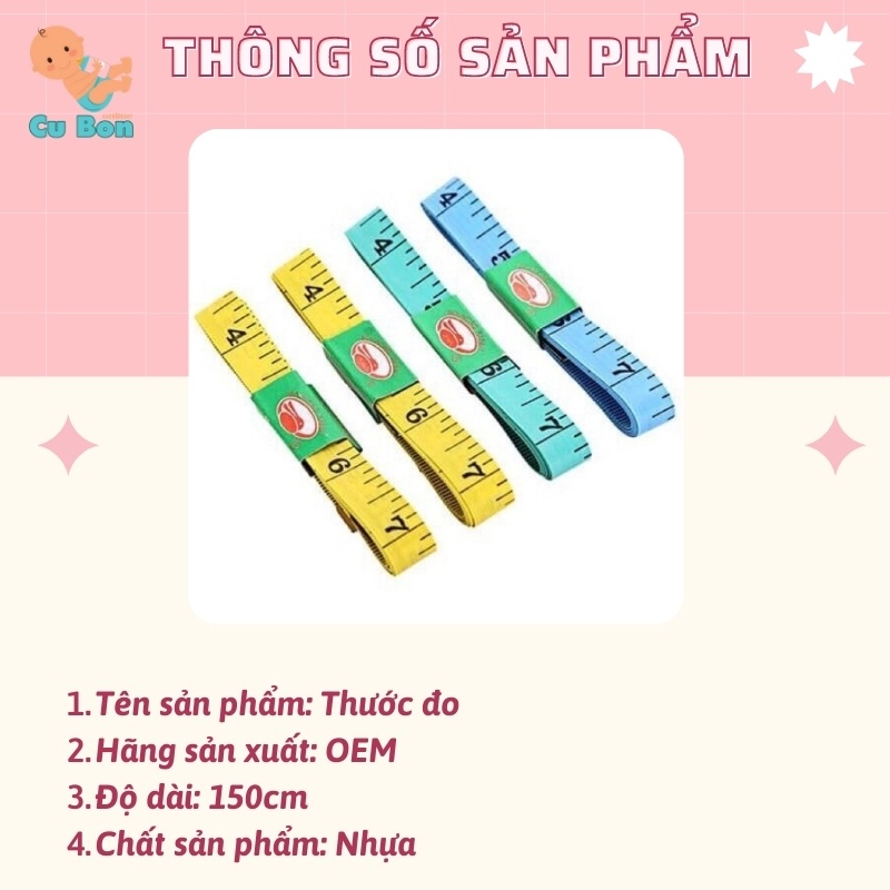 [SIÊU RẺ] Thước đo chiều cao Bằng Dây 150cm cho mẹ và Bé Bằng Dây gọn nhẹ, rõ ràng, tiện Lợi