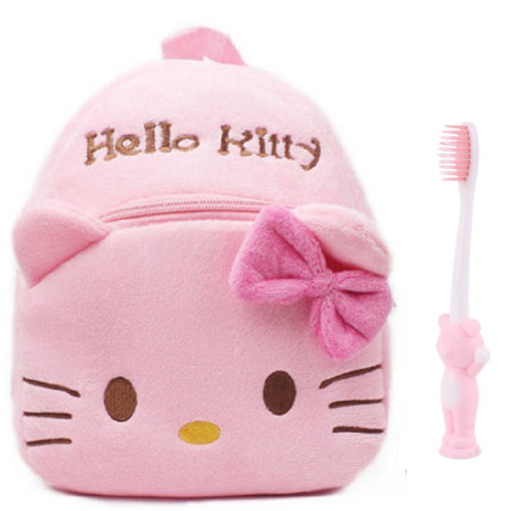 Balo mầm non bông mini cho bé đi nhà trẻ, mẫu giáo với nhiều hình đáng yêu , tặng kèm bàn chải xinh cho bé