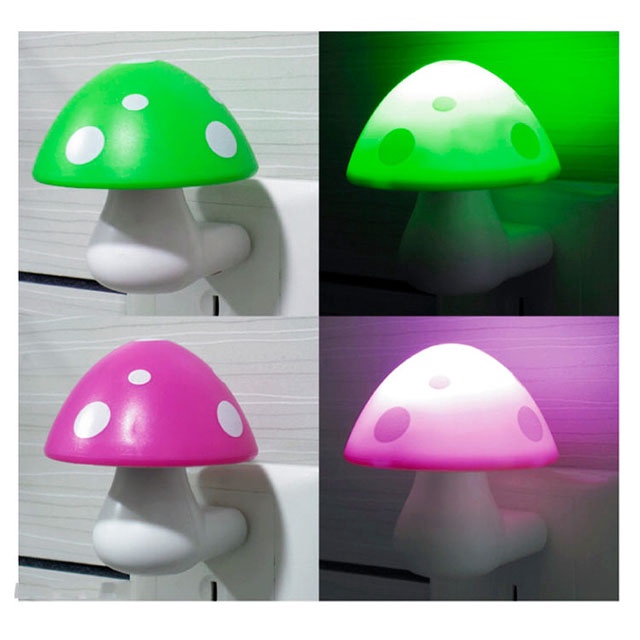 Đèn ngủ cảm ứng led hình nấm, tự động sáng khi tổi, tự động tắt khi sáng