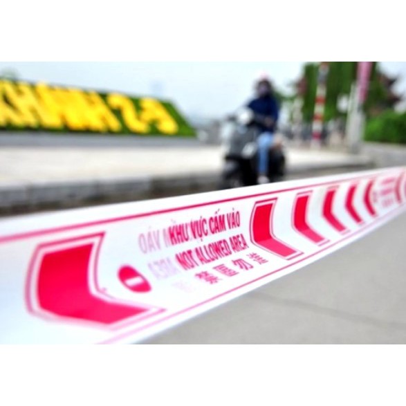 100M dây rào cảnh báo khu vực cấm vào, dây rào khu vực cách ly,dây an toàn công trường chất liệu nhựa dai siêu bền