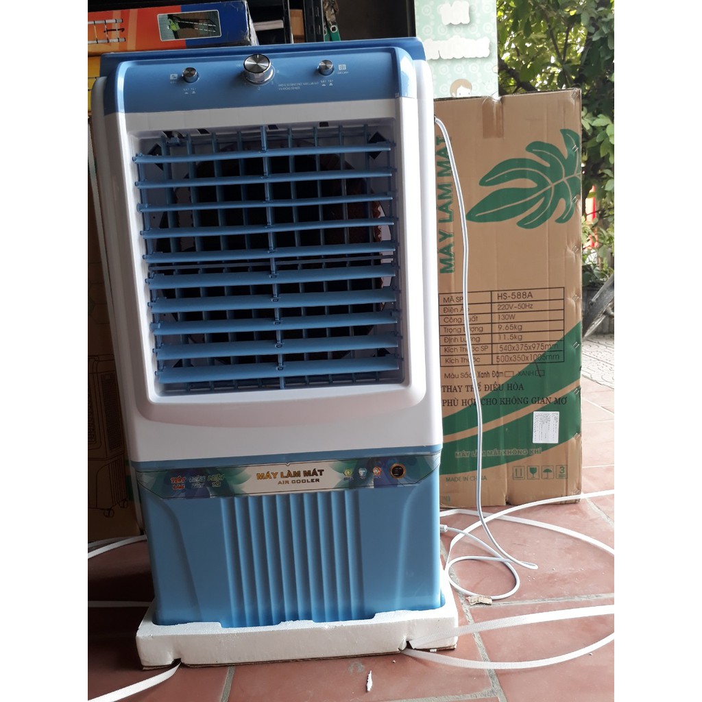 QUẠT ĐIỀU HÒA  HƠI NƯỚC AIR COLER THAY THẾ ĐIỀU HÒA MODEM HS588A- có bánh xe-tặng 2 bình đá khô