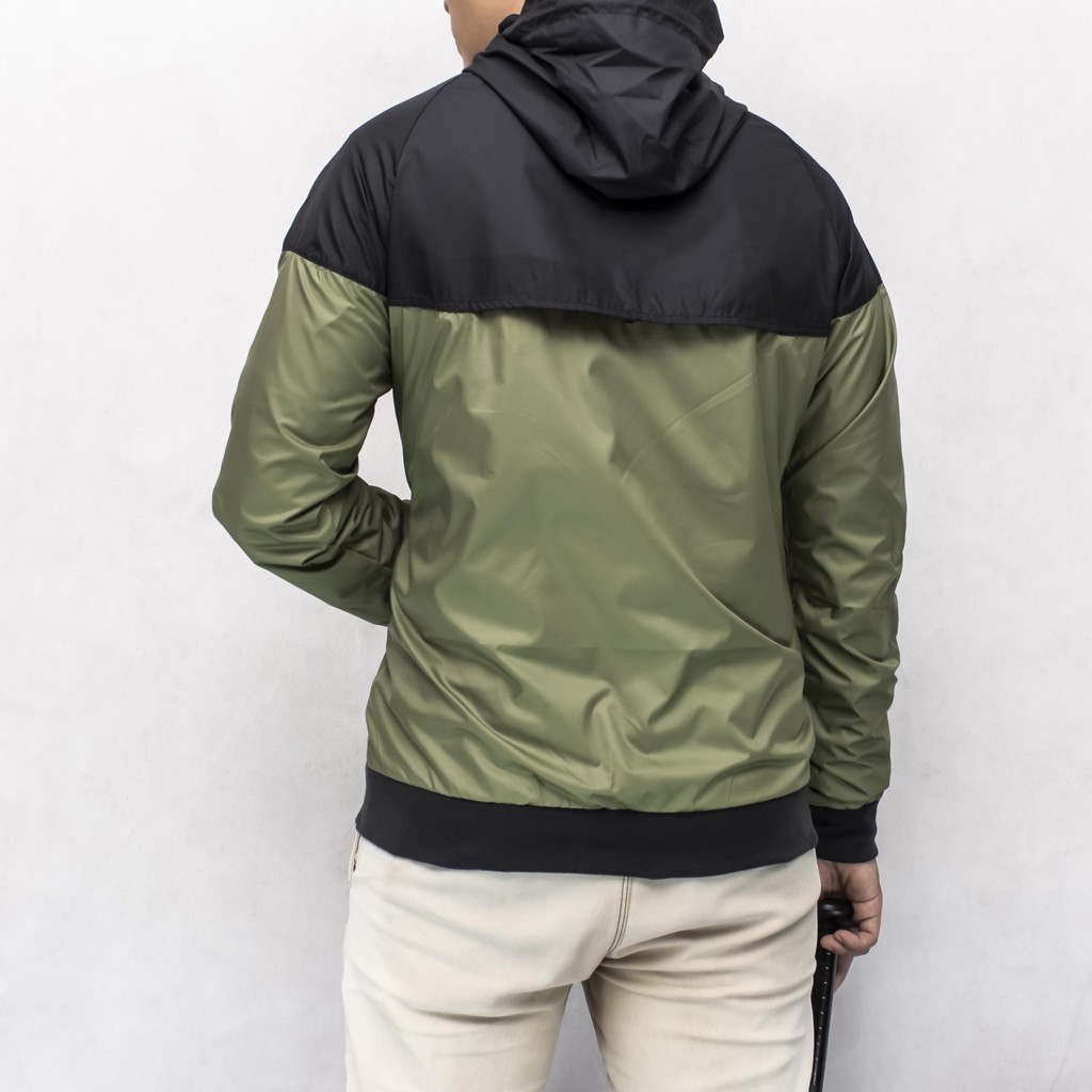 [FREESHIP_ĐƠN530K] ÁO KHOÁC NIKE WINDRUNNER JACKET - XANH RÊU PHỐI ĐEN