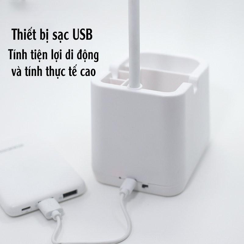 Đèn Bàn Làm Việc 3 Màu Ánh Sáng Tích Điện Cảm Ứng Thông Minh, ASAKI OFFICIAL