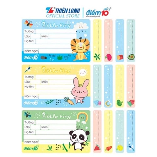 Combo 4 xấp Nhãn vở Thiên Long Điểm 10 TP-NBL005
