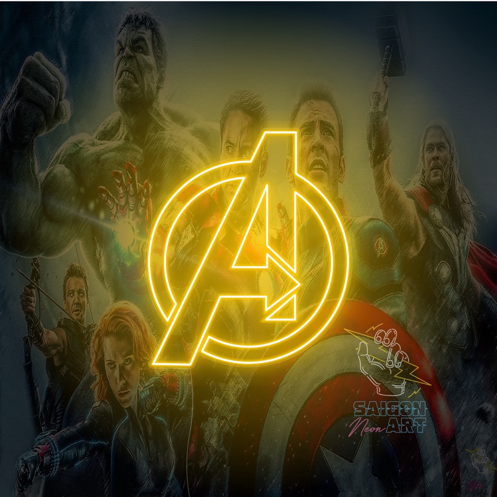 Đèn trang trí led neon sign hình BIỂU TƯỢNG AVENGERS