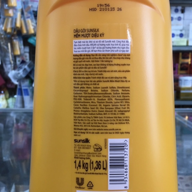 Dầu gội Sunsilk mềm mượt diệu kỳ 1.4kg (1.36 lít)