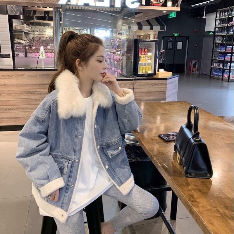 ÁO BÒ CỔ LÔNG LÓT LÔNG CƯC XINH