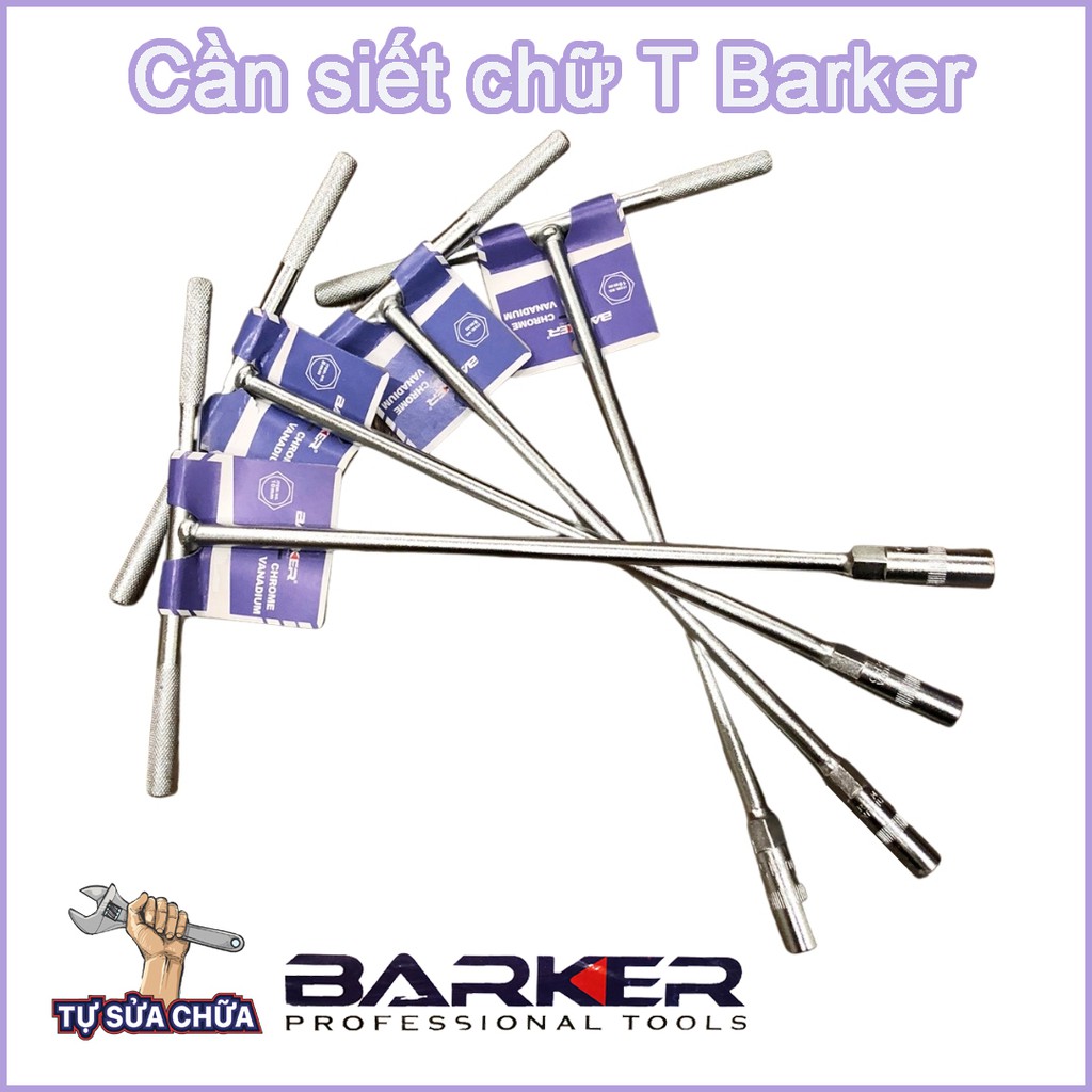 Cần siết chữ T Barker đủ size từ 8-19mm siêu cứng, tay cầm chống trơn, đầu tuýp dài