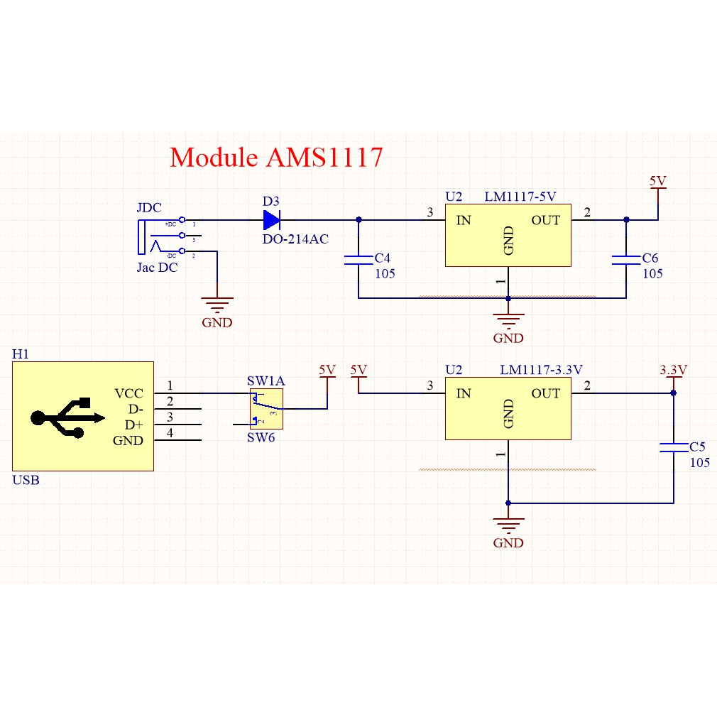 Module Nguồn AMS1117 3V3-5V