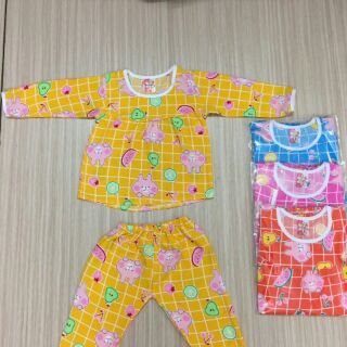 Đồ bộ tay dài vải tole-lanh tay dài bé gái 6-16kg