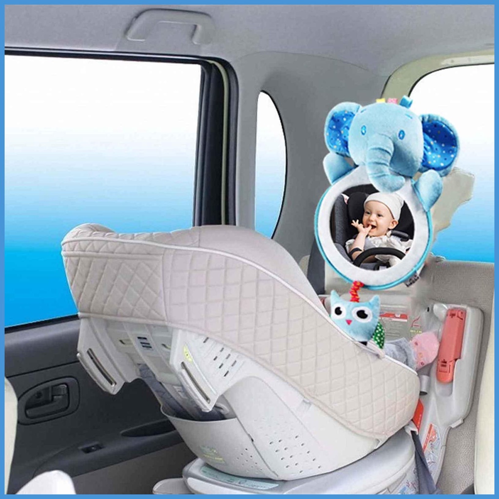 Gương Soi Hình Chú Voi Dễ Thương Gắn Ghế Ngồi Xe Hơi Cho Bé