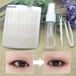 [Hàng mới về] Bộ 5 tờ miếng dán mắt hai mí tàng hình + nhíp + bình xịt tiện dụng