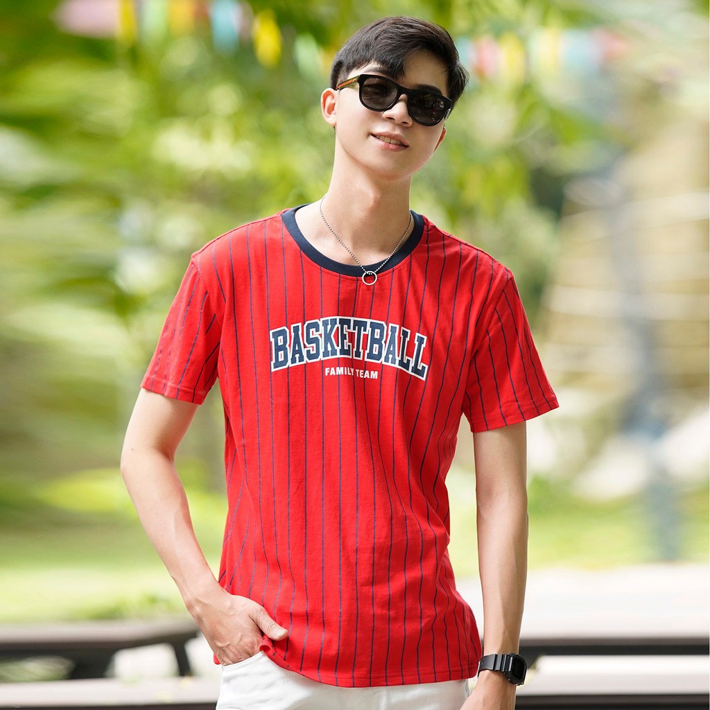 Áo phông nam SAYME set gia đình đi biển mùa hè in chữ vải cotton thoáng mát MCTS0019