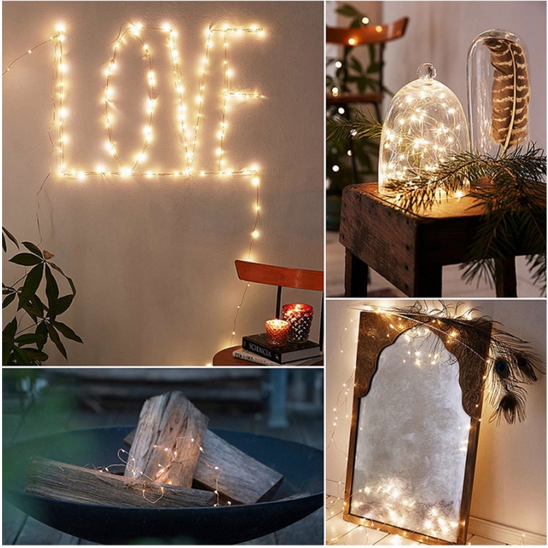 Dây đèn LED Fonken 1M/ 3M/5M chất liệu dây đồng dùng trang trí Giáng Sinh DIY