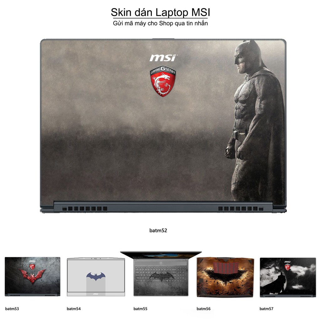 Skin dán Laptop MSI in hình Người dơi _nhiều mẫu 3 (inbox mã máy cho Shop)