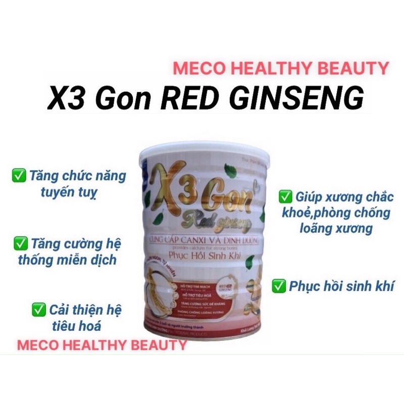 Sữa X3 Gon RED GINSENG HỒNG SÂM (900gr)