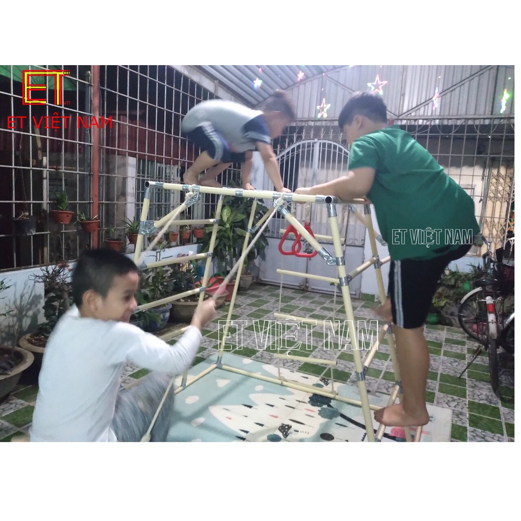 Xà đu đa năng, Khung vận động Active 3 siêu vận động cho bé, tăng chiều cao, IQ, không giới hạn bé chơi, BH 5 năm