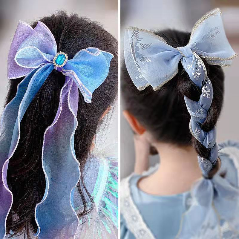 Kẹp tóc nơ voan tiểu thư phong cách Hàn Quốc cho bé yêu