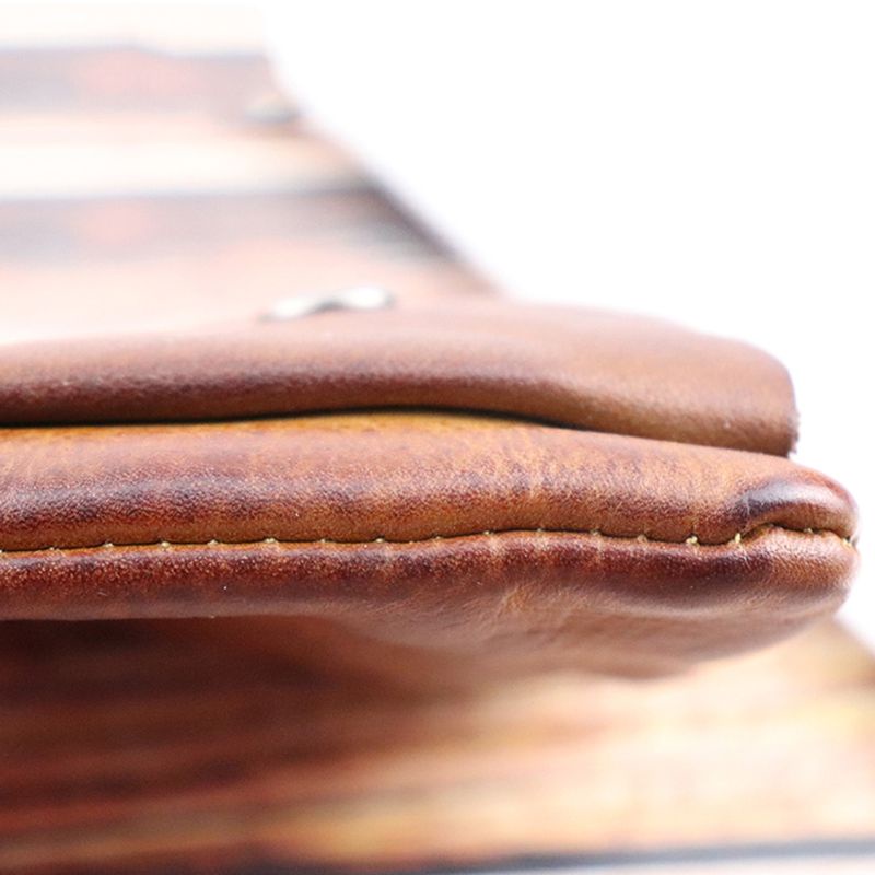 Ví Da Thật Đựng Tiền Xu Có Khóa Kéo Phong Cách Vintage Thẻ