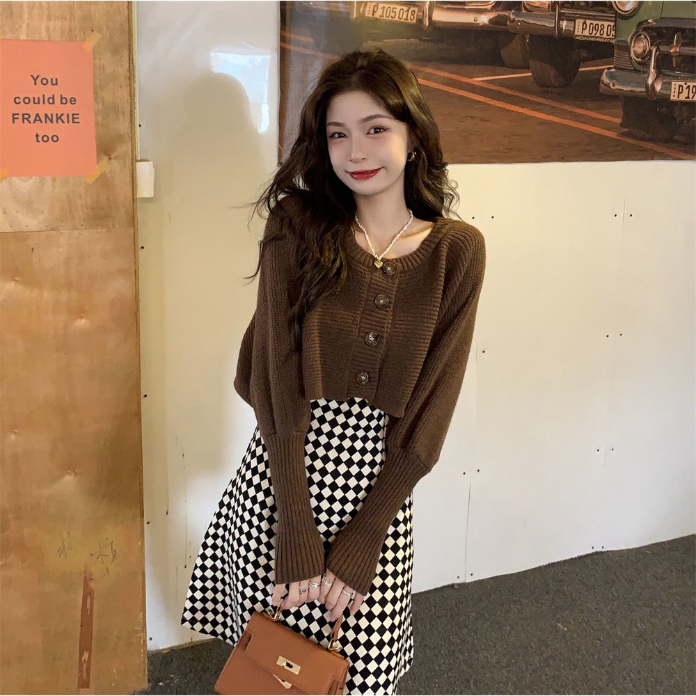 Áo khoác cardigan dệt kim tay phồng dài phong cách Hàn Quốc ngọt ngào