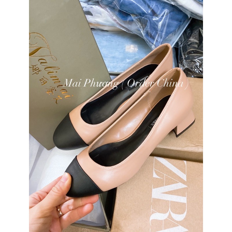 GIÀY BE PHỐI MŨI ĐEN