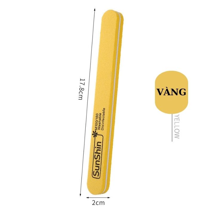 Dũa làm bóng móng 2 mặt Sunshine (1 nhám 1 mịn) 17.8*2*1.2 cm