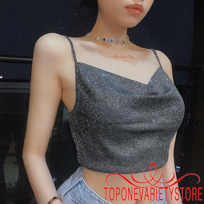 Áo Lửng Hai Dây Cổ Tim Quyến Rũ Dành Cho Nữ
