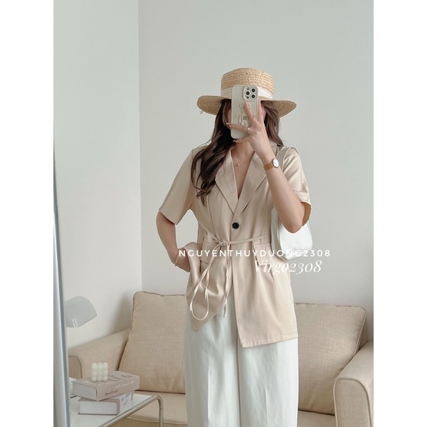 [NEW]ÁO BLAZER CỘC TAY DÂY RÚT EO 6096/ÁO BLAZER CỘC TAY DÂY RÚT EO STYEL ULZZANG
