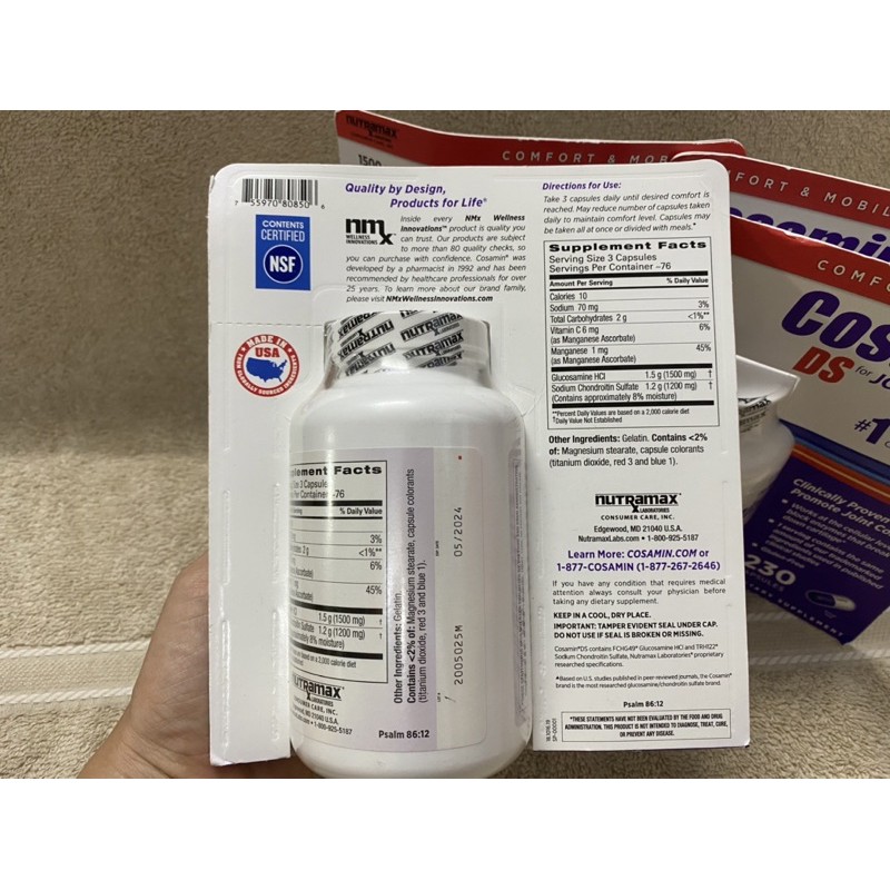 Viên uống xương khớp Kirkland Cosamin DS Glucosamine.