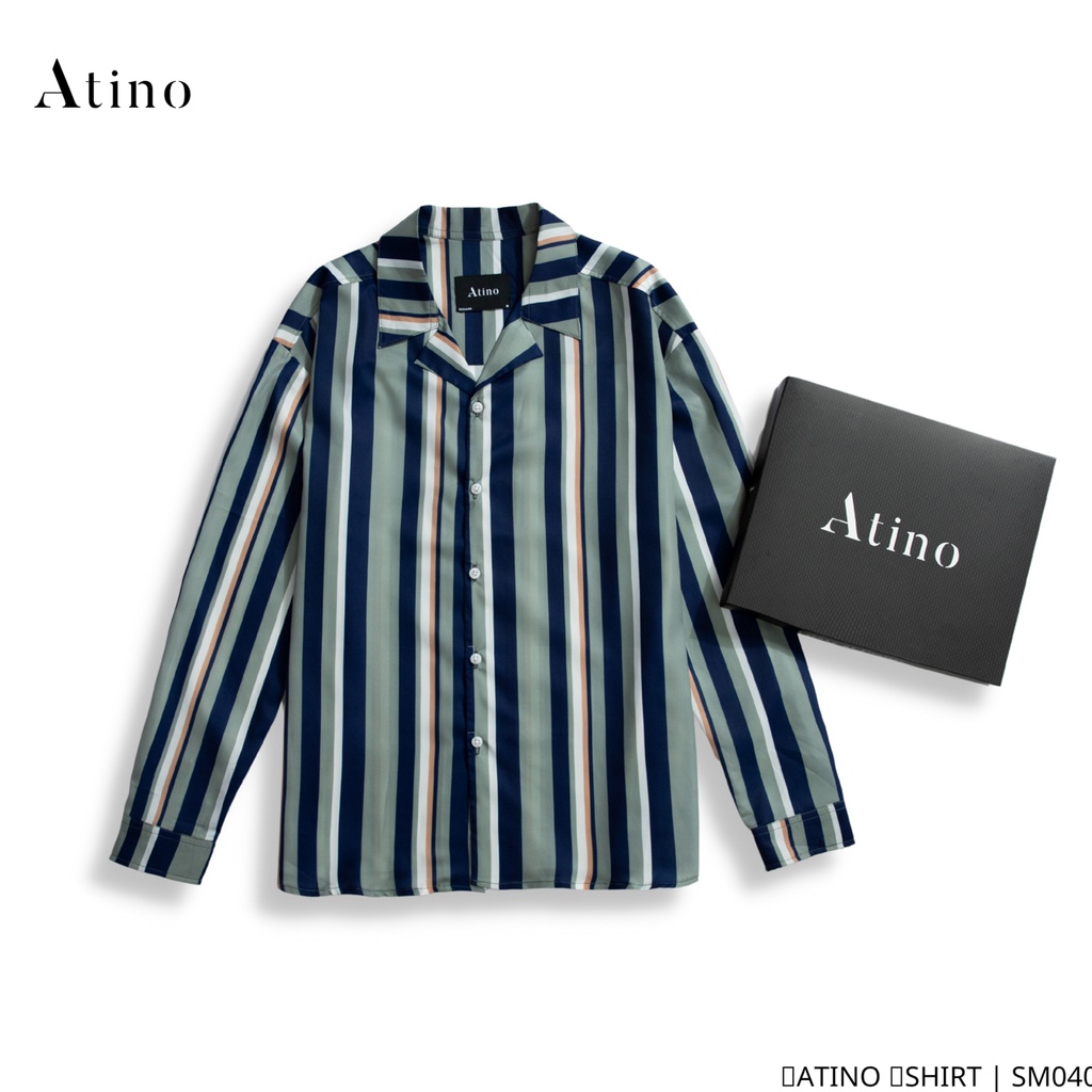 Áo sơ mi dài tay nam kẻ sọc ATINO vải lụa form regular SM0409 | BigBuy360 - bigbuy360.vn