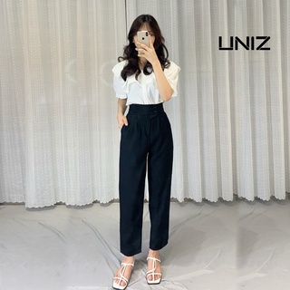 ( Ảnh Thật ) Quần baggy chát ruby cao cấp 2 cúc cạp lệch UNIZ 121