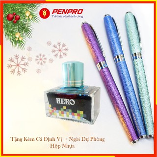 [ Combo Bút Ouwen 05 Calligraphy Tặng Kèm Ngòi, Cá Định Vị ], Mực Hero 40ml
