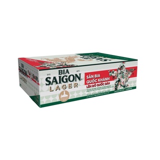 Bia Sài Gòn Lager mẫu mới nắp khoén đỏ nhận ngay áo thun ICON DEMIN thùng 24 lon 330ml thumbnail