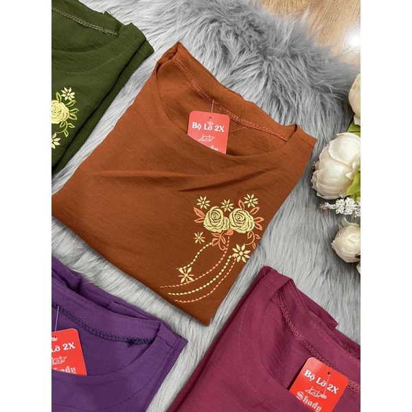 Đồ bộ trung niên đũi mặc nhà cho bà cho mẹ người già lửng ống sớ rộng qua gối mùa hè mát rẻ