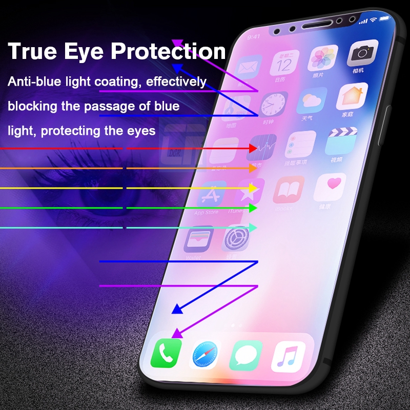 Kính Cường Lực 8d Chống Tia Uv Cho Iphone 11 Pro Xs Max Xr X 8 7 6 6s Plus