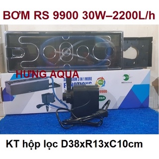 Bơm bể cá - bơm lọc máng bể cá RS-9900 30W cho bể từ 0.8-1.2m đa chức năng: bơm, lọc và thổi oxy (chính hãng)
